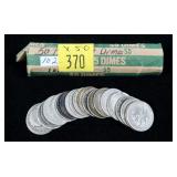 50- Roosevelt dimes, 90% silver -x50 dimes
