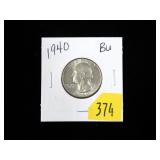 1940 Washington quarter, BU