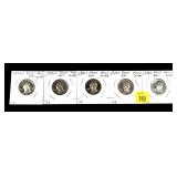 5- Proof Washington quarters: 1984-S -1988-S -x5