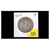 1920-D Walking half dollar