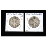 2- Walking Liberty half dollars: 1918, 1918-S -x2
