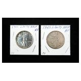 2- Walking Liberty half dollars: 1944, 1945 -x2