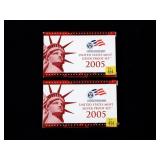 2- 2005 silver Proof sets -x2 sets