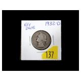 1932-D Washington quarter, key date
