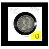 1836 Capped Bust half dollar