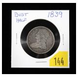 1839 Capped Bust half dollar