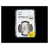 1882 Morgan dollar, NGC slab certified MS-63
