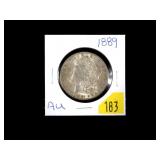 1889 Morgan dollar, AU