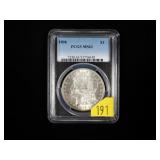 1896 Morgan dollar, PCGS slab certified MS-63