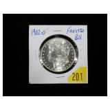 1902-O Morgan dollar, frosted BU