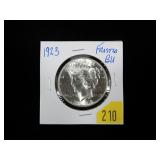 1923 Peace dollar, frosted BU