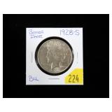 1928-S Peace dollar, BU, better date