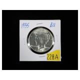 1935 Peace dollar, BU