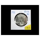 1935 Peace dollar, frosted BU
