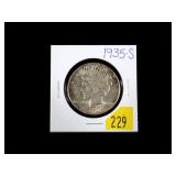 1935-S Peace dollar