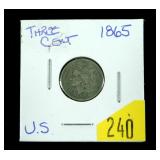 1865 U.S. three-cent piece