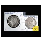 2- Morgan dollars: 1883, 1900-O -x2 coins