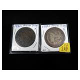 2- Morgan dollars: 1896-S, 1897-O -x2 coins