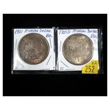 2- Morgan dollars: 1921, 1921-D -x2 coins