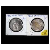 2- Peace dollars: 1922, 1926-S -x2 coins