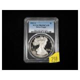 1991-S Silver Eagle, PCGS slab certified PR69 DCAM