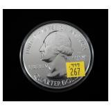 5.0 ounce .999 Fine Silver round Washington