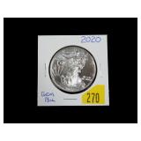 2020 U.S. Silver Eagle, gem BU