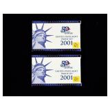 2-2001 U.S. Proof sets -x2 sets