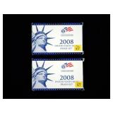 2- 2008 U.S. Proof sets -x2 sets