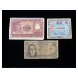 Lot, foreign bank notes, 3 pcs.