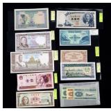 Lot, foreign bank notes, 9 pcs., mostly Unc.