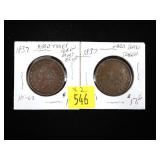 2- 1837 Hard Times tokens -x2 tokens