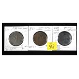 3- 1834-37 Hard Times tokens -x3 tokens