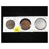 Lot, early tokens, cigar store, large cent, Fort