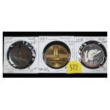 Lot, 3 tokens: Elgin Watch, World