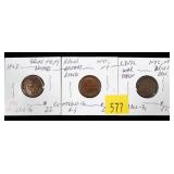 Lot, Civil War store card tokens, 3 pcs.