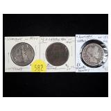 Lot, counter stamped coins, silver half dollars,