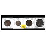 Lot, counter stamped coins, foreign and U.S. with