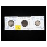 Lot, silver coin love tokens, 3 pcs.