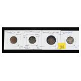 Lot, love tokens, some silver, 4 pcs.