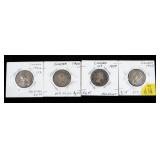 4- Canadian quarters, 80% silver -x4 quarters