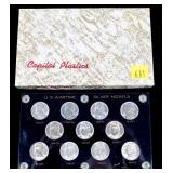 Complete BU set of war nickels, 35% silver, 11 pcs