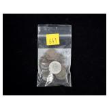 Lot, 1943 steel cents, 18 pcs.