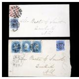 Lot, early postal covers, 2 pcs.