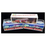 Lot, 3 Hess trucks and bank, 1994