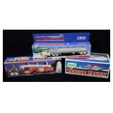 Lot, 3 toy trucks: Mobil, Hess, Sunoco