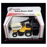 Riding toy lawn mower bank