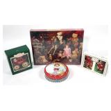 Lot, Christmas items, puzzle, cards, misc.