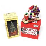 Lot, Christmas items, mini tree, fabric, Santa