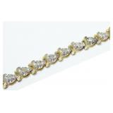 10K Yellow gold 7" diamond tennis bracelet